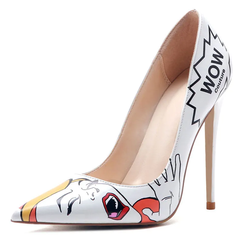 Couture Comic Strip High Heel Pumps