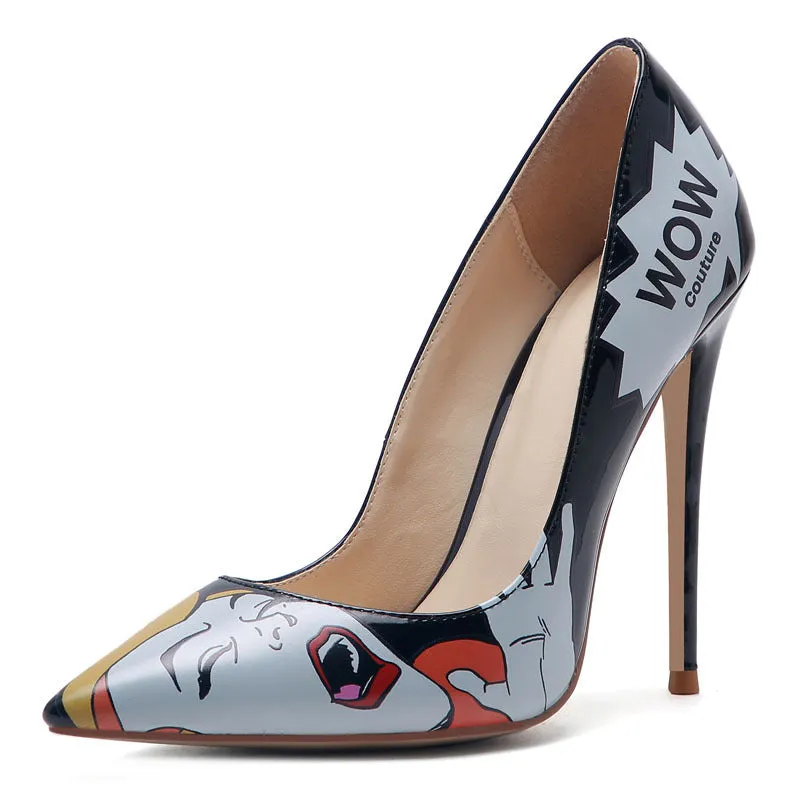 Couture Comic Strip High Heel Pumps