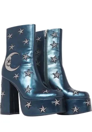 Dreams of Mooncraft [Teal] | HEELED BOOTS