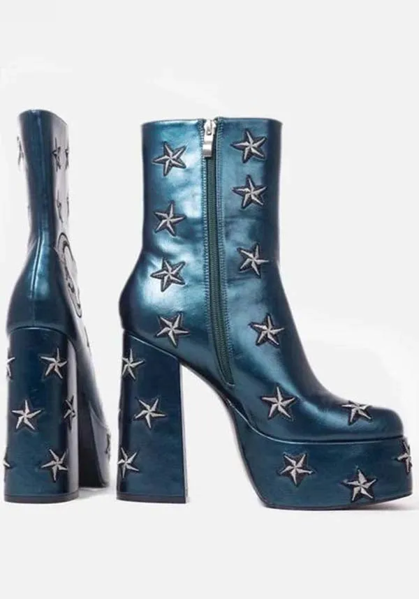 Dreams of Mooncraft [Teal] | HEELED BOOTS