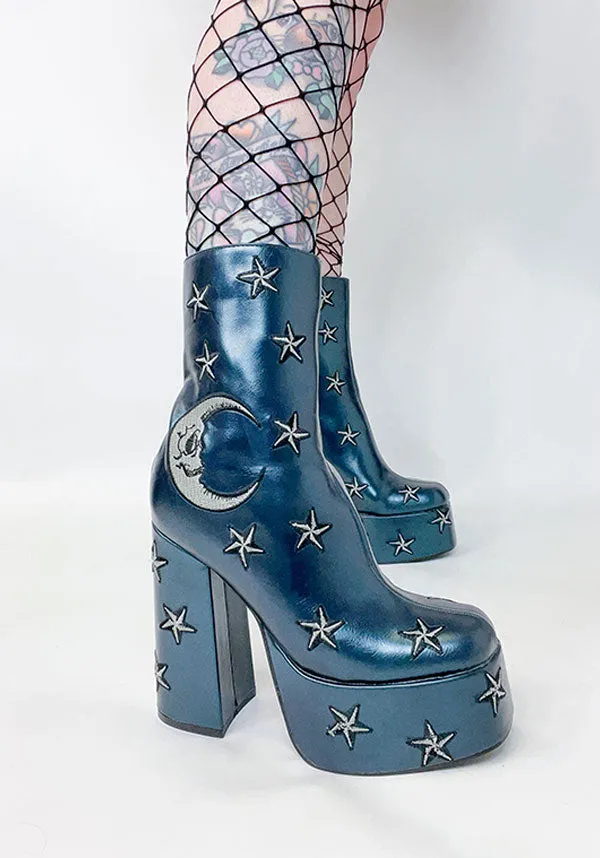 Dreams of Mooncraft [Teal] | HEELED BOOTS