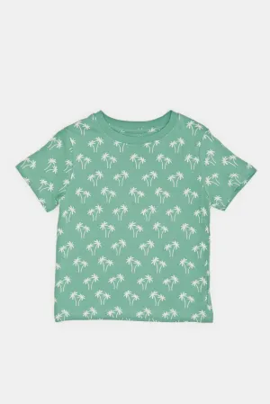 Infant Boys Green Palm Print T-Shirt