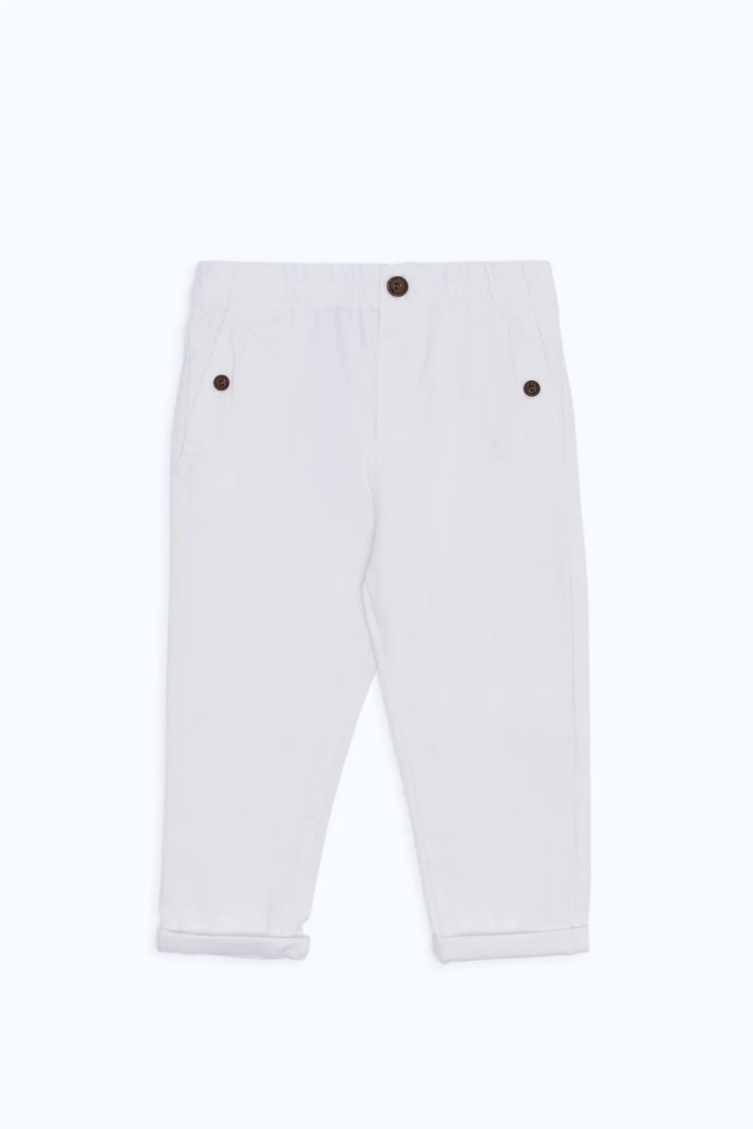 Infant Boys White Herringbone Trouser