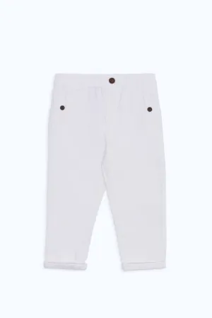 Infant Boys White Herringbone Trouser