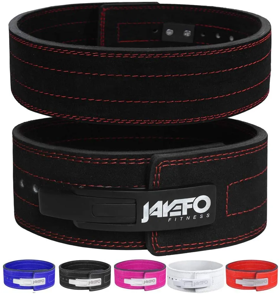 Jayefo Sports Leather Weight Lifting Lever Belt for Powerlifting IPF Buckle Men & Women Strongman 10MM Workout Deadlifts