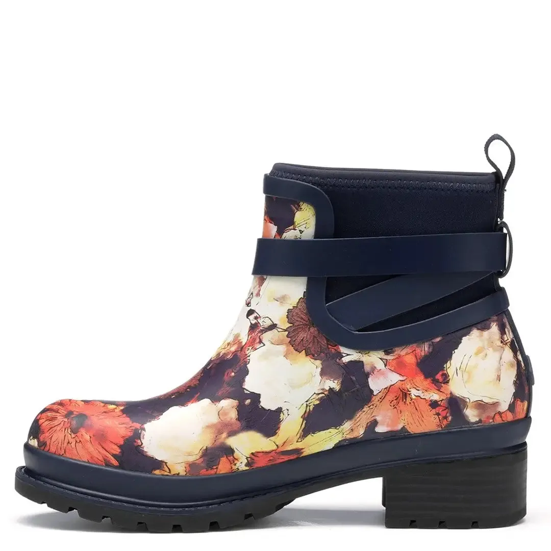 Liberty Rubber Ankle Boots - Navy Floral Print by Muckboot