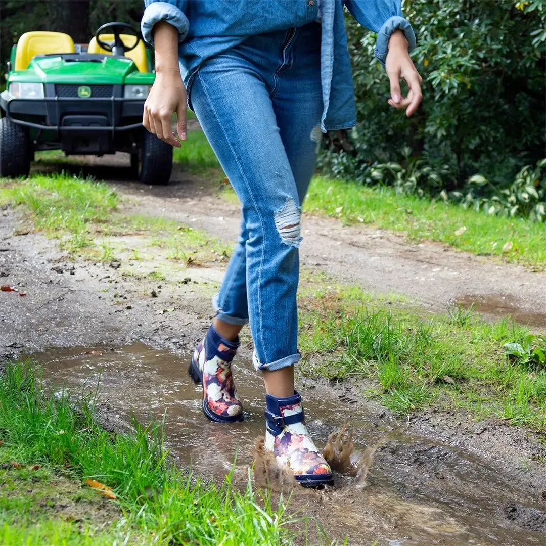 Liberty Rubber Ankle Boots - Navy Floral Print by Muckboot