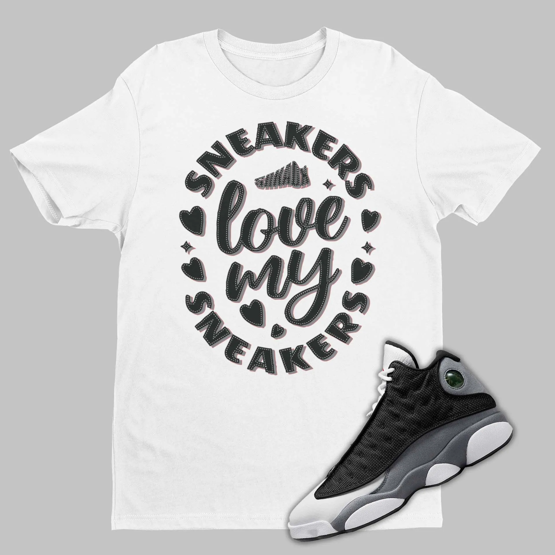 Love My Sneakers Air Jordan 13 Black Flint  Matching T-Shirt