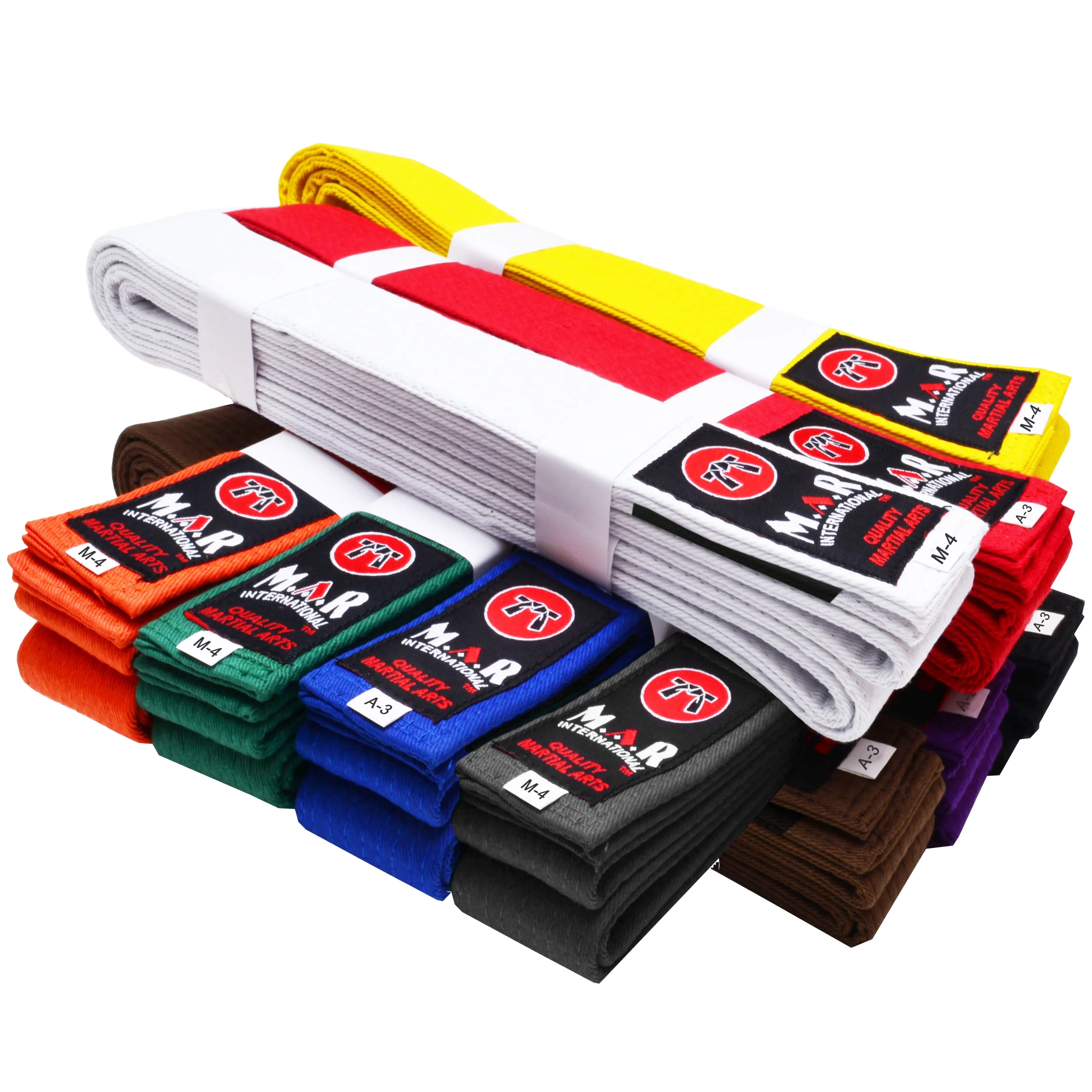 MAR-082 | Brazilian Jiu-Jitsu Ranking Belts Size A1 to A4 (Adult Sizes)