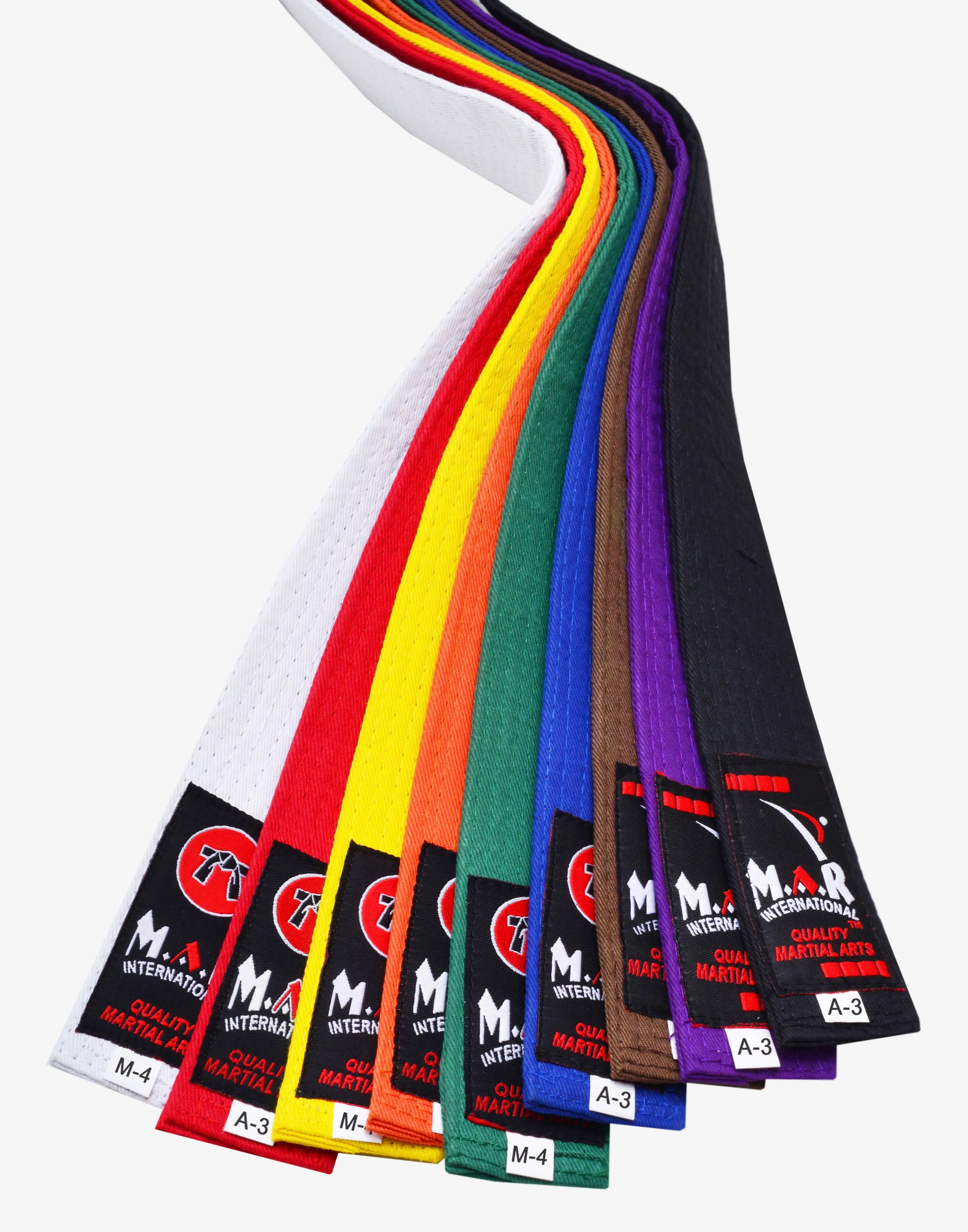 MAR-082 | Brazilian Jiu-Jitsu Ranking Belts Size A1 to A4 (Adult Sizes)