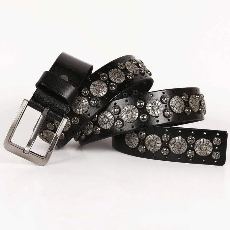 Men's Gothic Belts With Circile Rivets