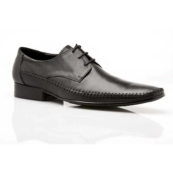 Mens Zasel Niko Black Leather Lace Up Shoes