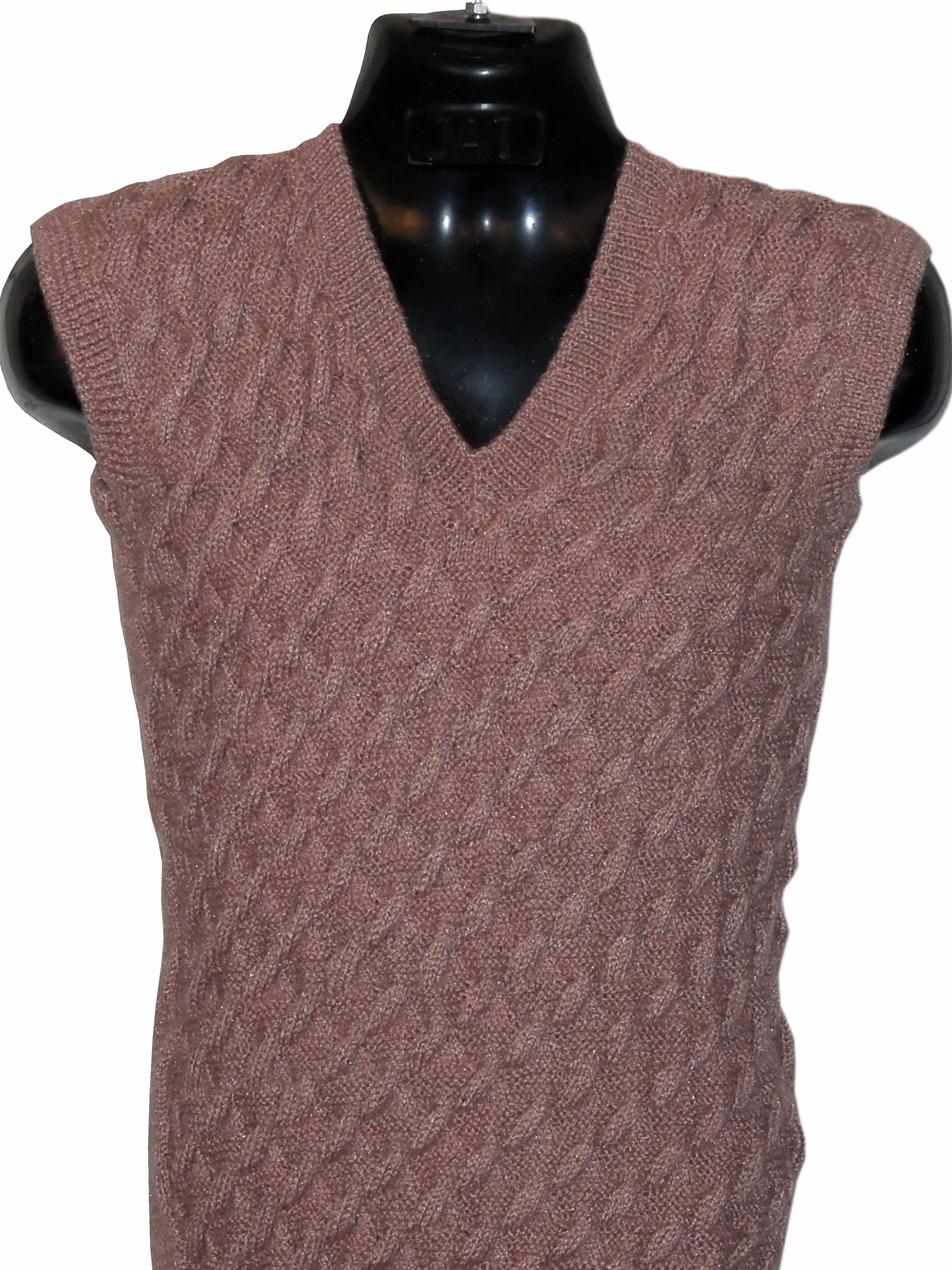 Rosy Brown Woollen Handmade Sweater For Men V-neck Unique Graminarts Design