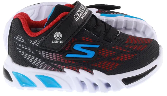 Skechers Trainers Infants Flex Glow Elite Vorlo Black Red Blue