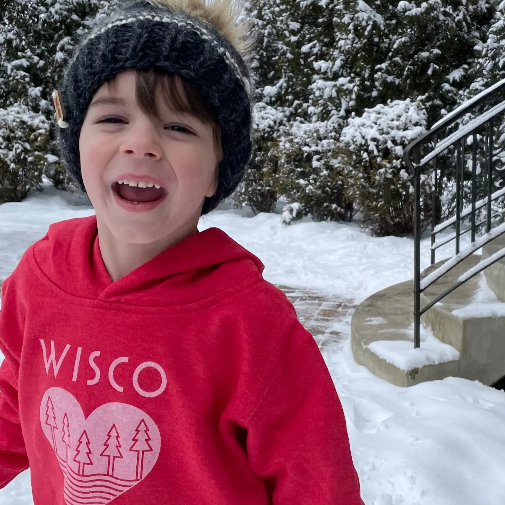 The Wisco Roots Red Youth Hoodie