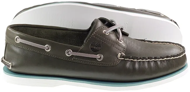 Timberland Boots Mens 2 Eye Classic Boat Shoe Dark Green