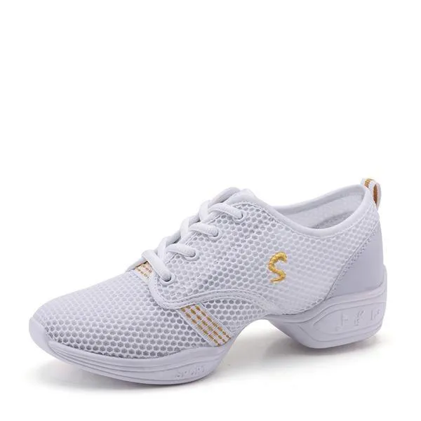 Women's Fabric Sneakers Sneakers With Lace-up Dance Shoes