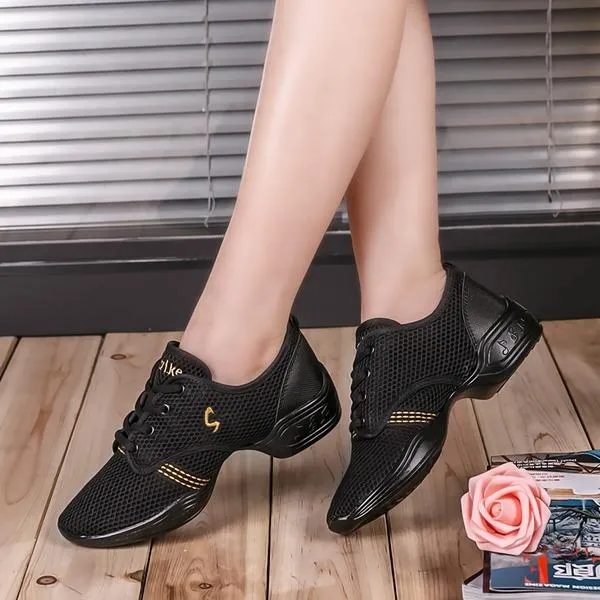 Women's Fabric Sneakers Sneakers With Lace-up Dance Shoes