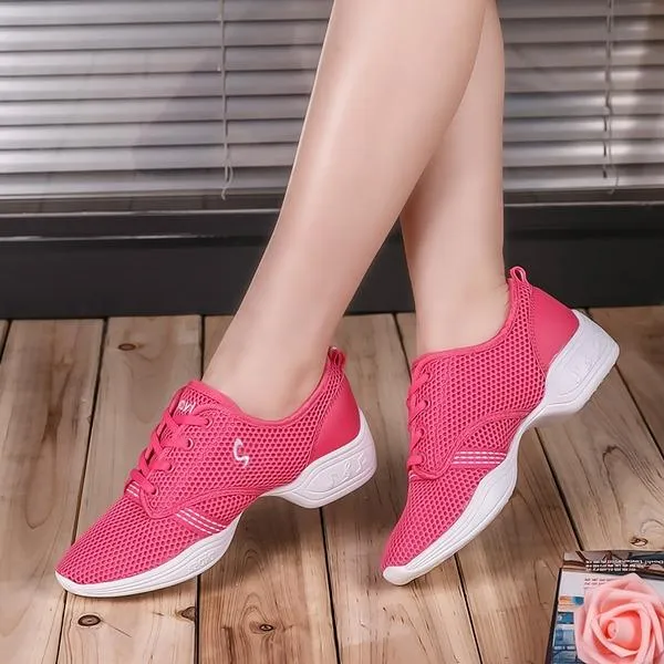 Women's Fabric Sneakers Sneakers With Lace-up Dance Shoes