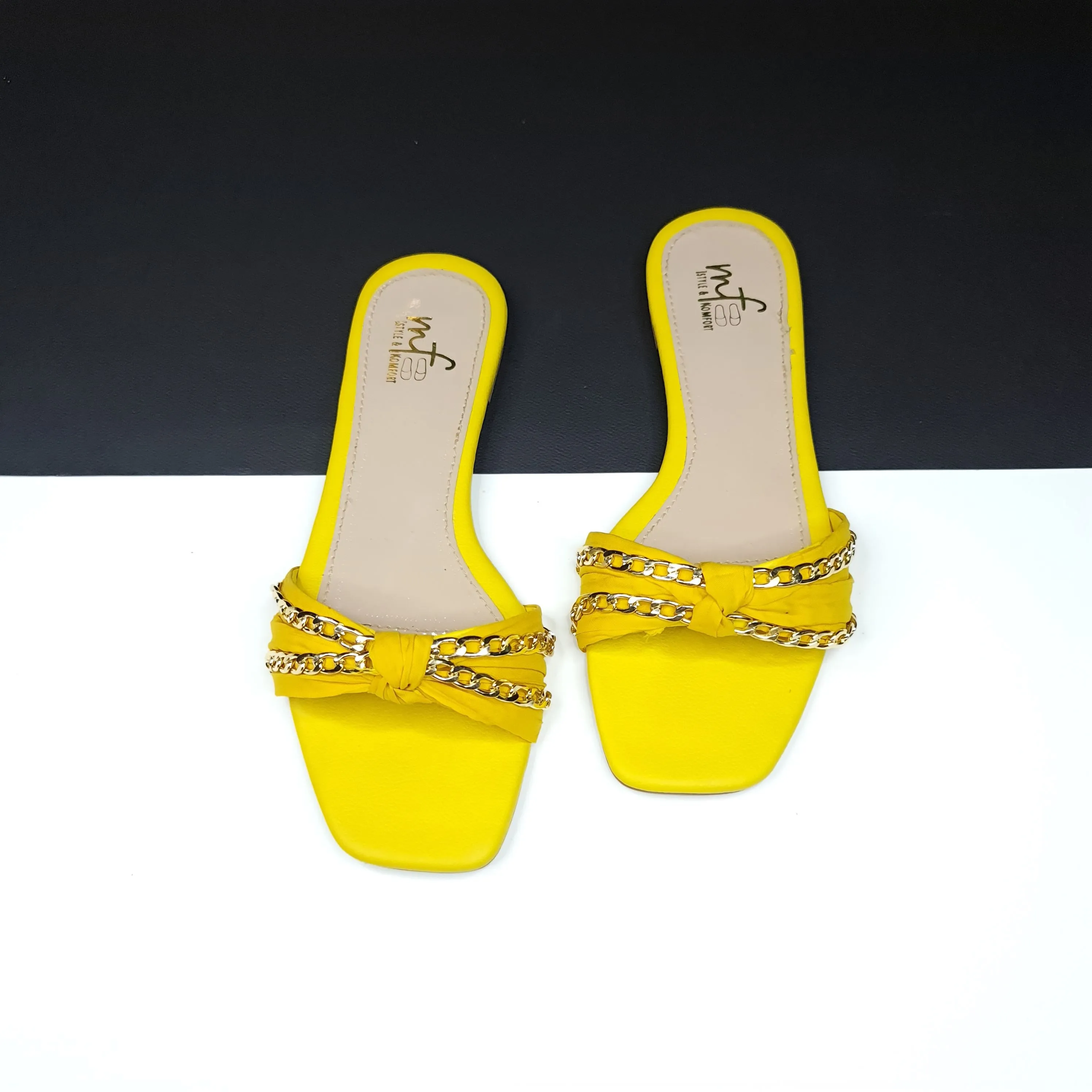 Yellow Chain Slippers