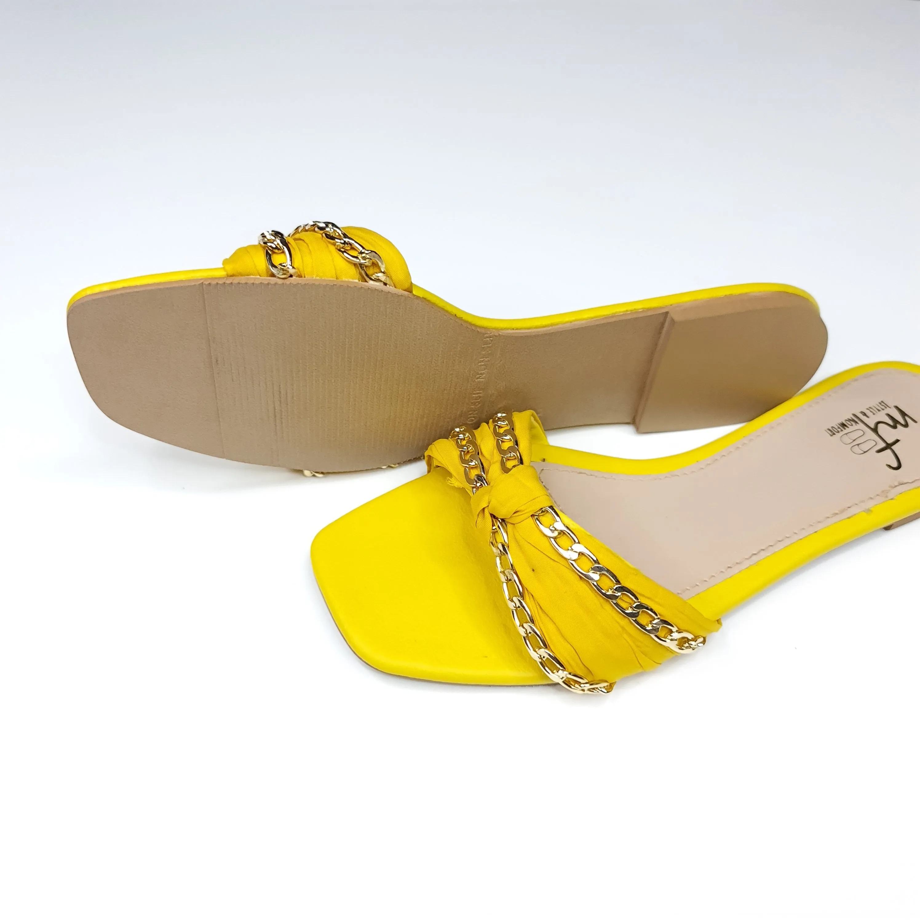 Yellow Chain Slippers